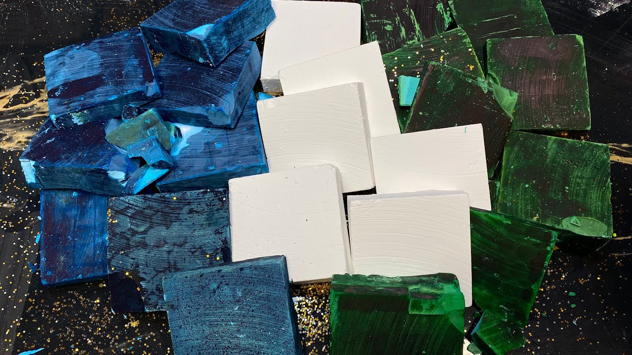 Dusty Dyed Blue Green and Freshies Plus BONUS | Gym Chalk asmr