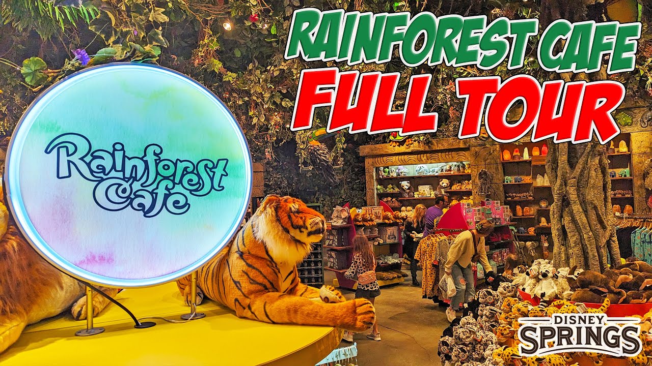 Rainforest Café Restaurant Tour in Disney Springs at Walt Disney World ...