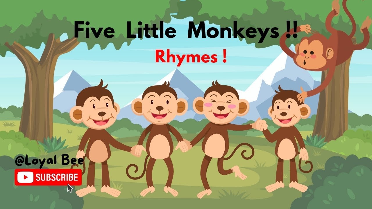 🎵 Five Little Monkeys 🐒 | Fun Sing-Along Classic Nursery Rhyme | Kids ...