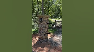 Stone and Lights at the Gate Columns #masonrywork #entrygate #gate #countrylife