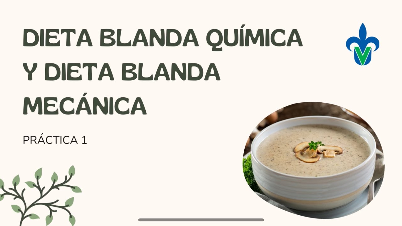Dieta Blanda Química y Mecánica - Dietoterapia - YouTube