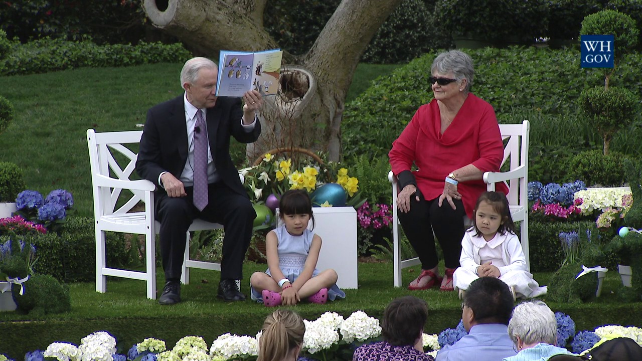 jeff sessions home white house easter egg roll reading nook with attorney jeff sessions home white house easter egg roll reading nook with attorney