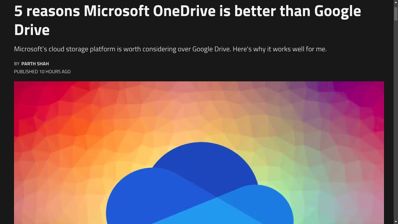 5 reasons Microsoft OneDrive is better than Google Drive YouTube