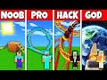 Minecraft battle noob vs pro vs hacker vs god rollercoaster build challenge in minecraft