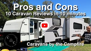 Pros & Cons  10 Caravans reviewed in 10 minutes