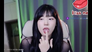 Korean BJ tongue dribble Signature pose #toungu