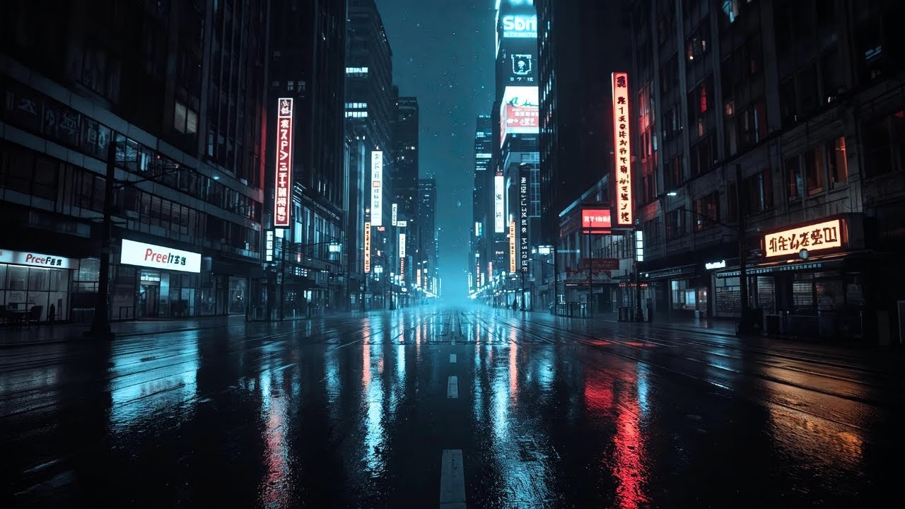 Urban Neon City Music for Sleep & Study – Cyber Chill Vibes (3H+) 🌃💡😴✨