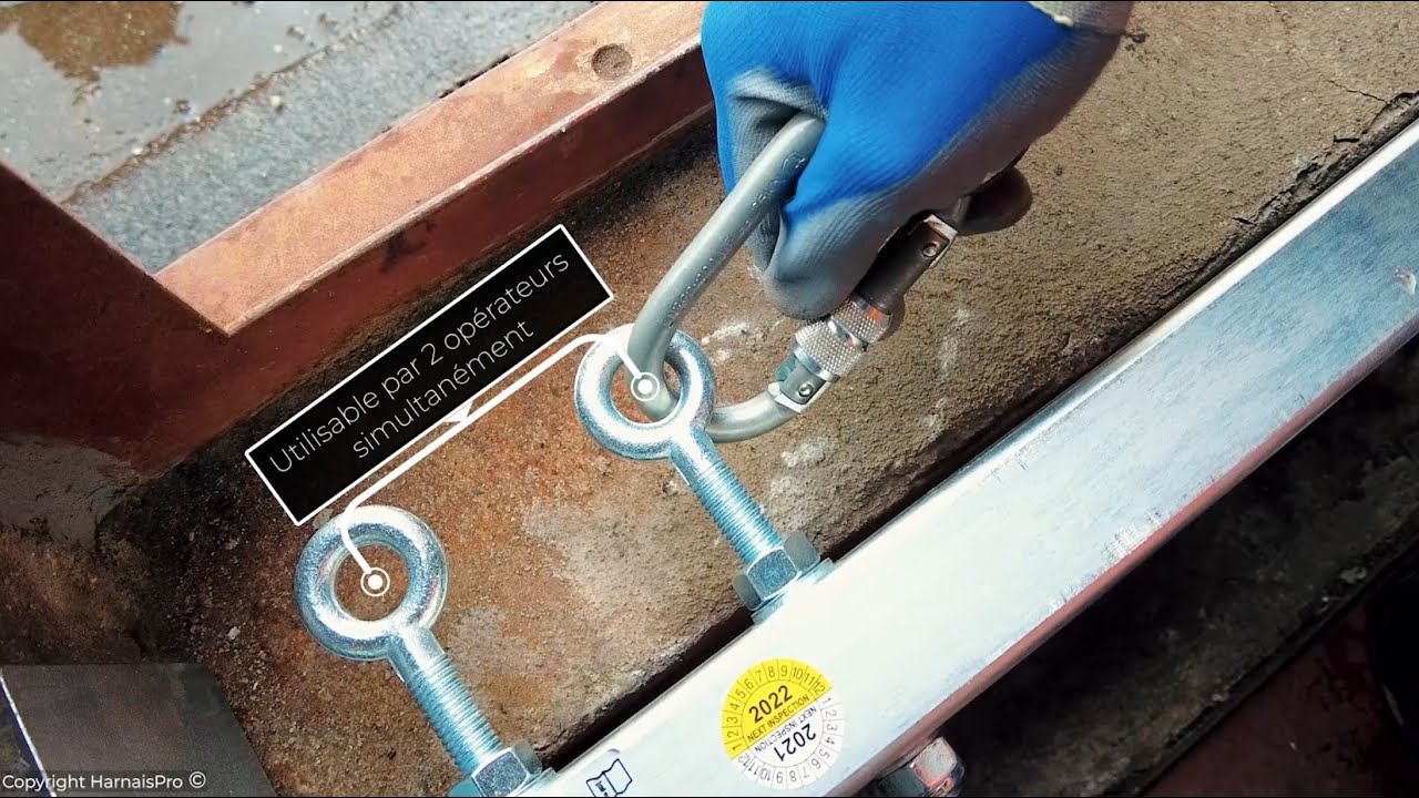 HarnaisPro - Barre d'ancrage antichute mobile de porte pour 2 personnes - HPAT060