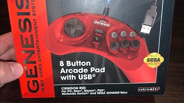 Sega Genesis Crimson Red Arcade Pad by Retro Bit
