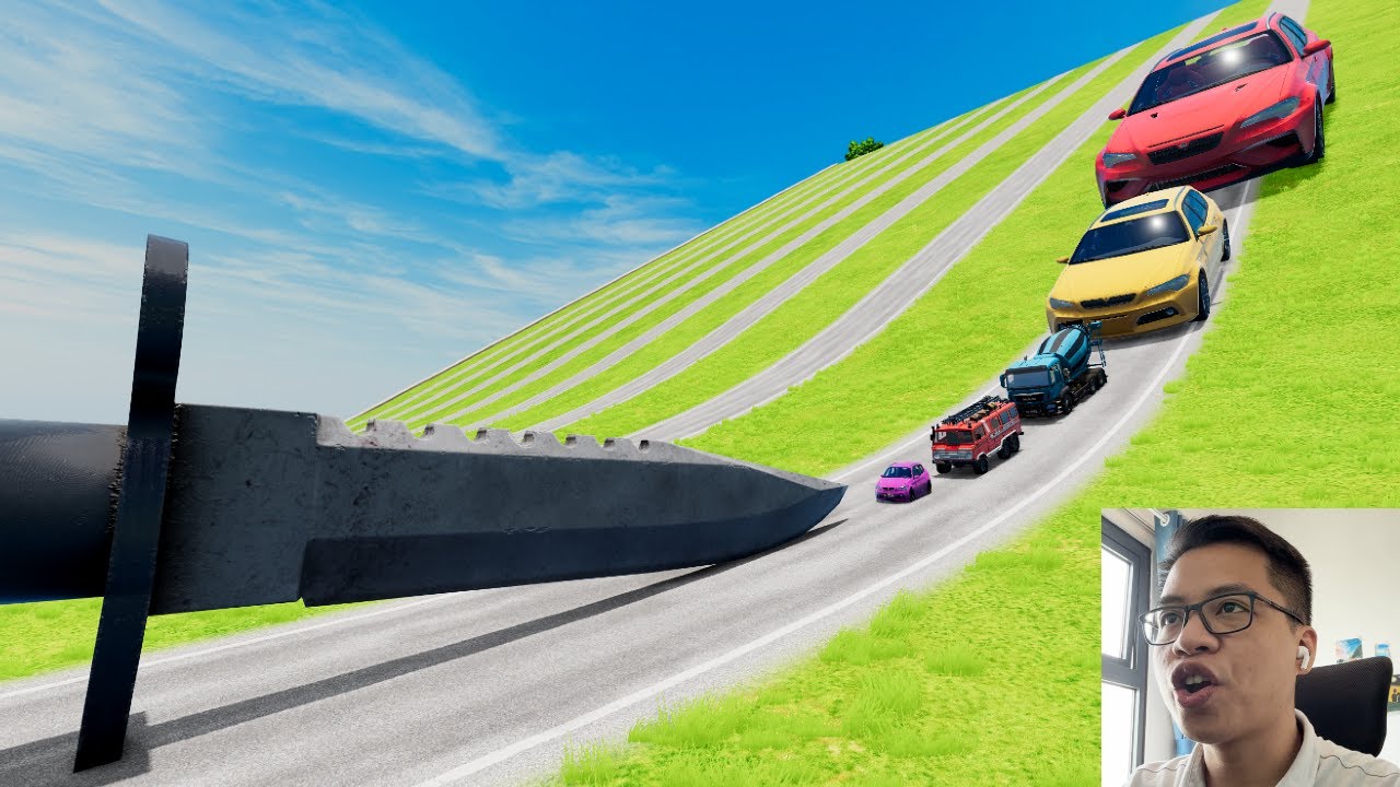 Cars vs Giant Knife & Spikes in BeamNG.Drive #25