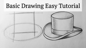 How to draw hat easy step by step Basic simple drawing tutorial for beginners Drawing videos easy