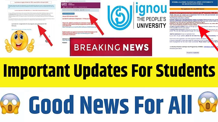 (Big Update) IGNOU New Update Today || IGNOU July 2025 Admission Last Date || IGNOU Re Registration