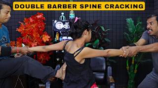 Double Barber Spine Cracking | Intense Head Massage & Deep Tissue Back Massage by Asim Barber | ASMR
