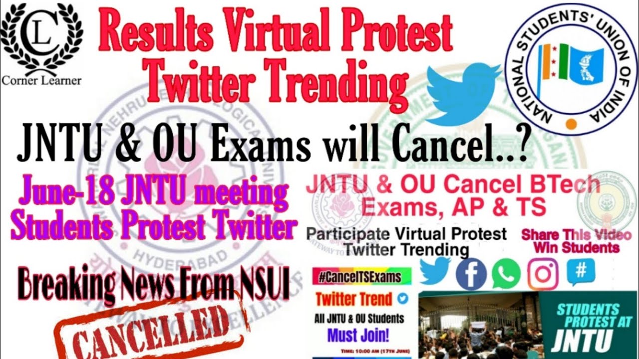 Twitter Trending Results || NSUI High Court || JNTUH exam Cancellation Students Virtual Protest Sad