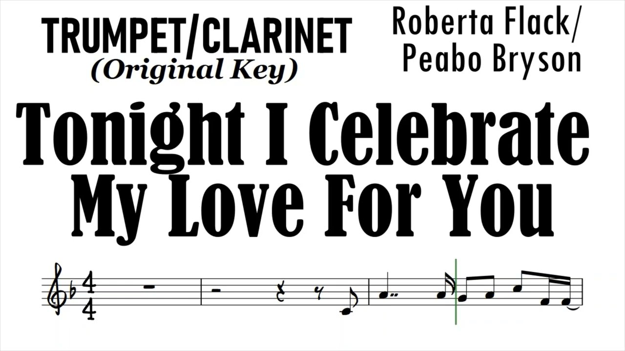 Tonight I Celebrate My Love For You Trumpet Clarinet Sheet Music Backing Track Play Along Partitura