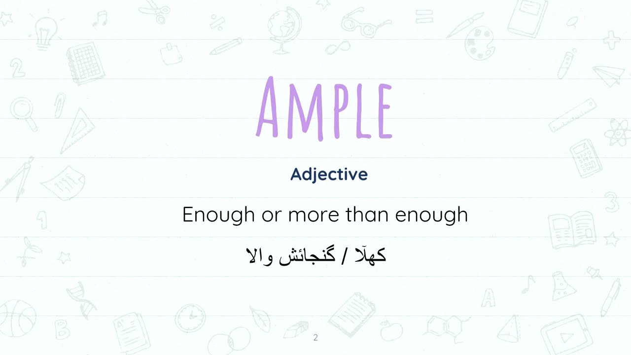 Ample meaning in Urdu/Hindi, Word of the Day