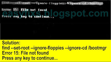 Solution: Error: 15 File not found. Press any key to continue, error Windows 7