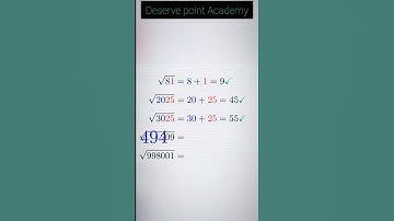 Sumit Sir || Deserve Point Academy      short trick of square root