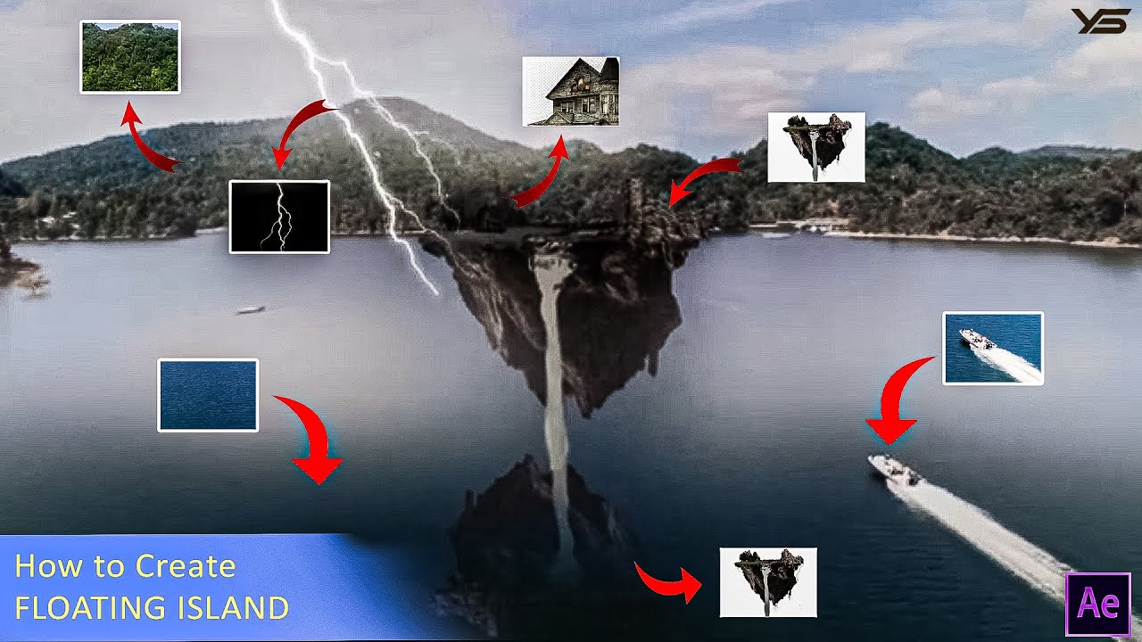 How to create FLOATING ISLAND - After Effects VFX Tutorial in kannada # ...