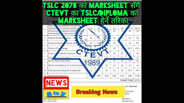 TSLC/Diploma 18-24 mahina final Exam Results with Marksheet new tarika 2078,2079 #news_AtoZ Nepali