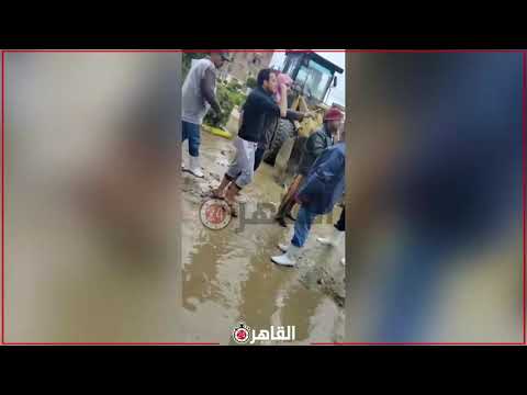 مشاجرة بين رئيس مدينة الباجور في المنوفية ومواطن بسبب مياه الأمطار والله لأدبك أدب شرعي