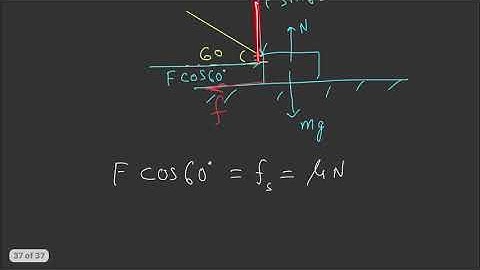 What is the maximum value of the force F such that the block shown in the arrangement, does not move