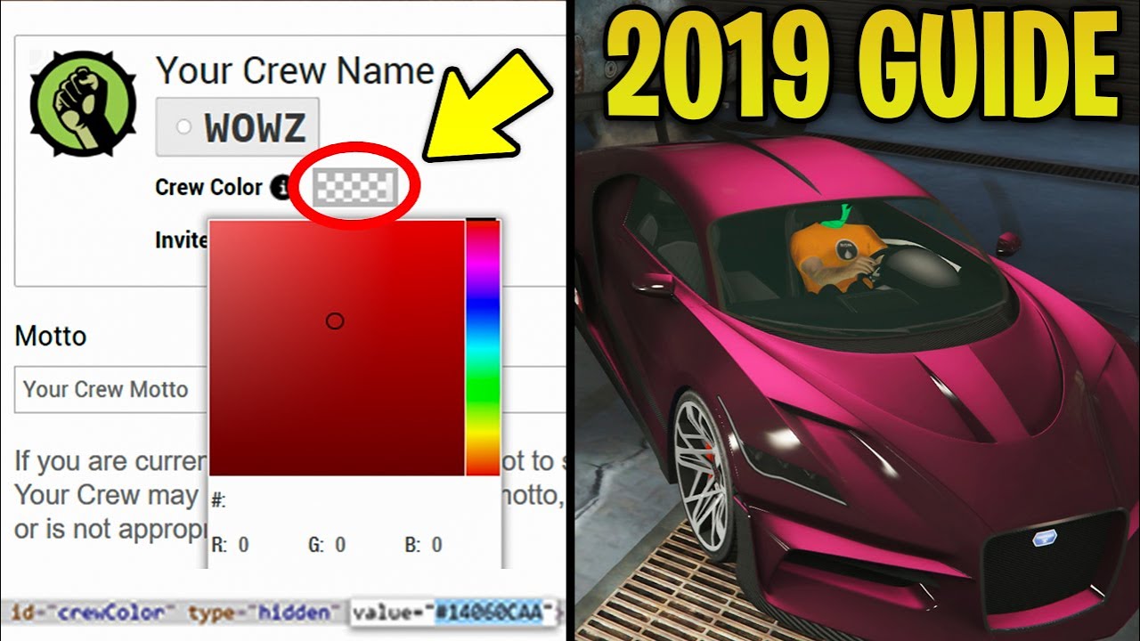 Gta Modded Colors - Gta Online Updated 2019 Custom Modded Crew Colors 4B1