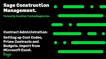 Setting Up Cost Codes, Prime Contracts and Budgets By Importing From Microsoft Excel