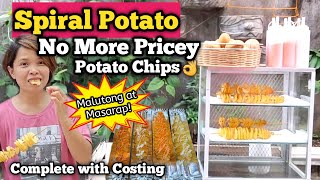 NEGOSYO IDEA : Spiral Potato Recipe sa Harap ng Bhay Complete with Costing