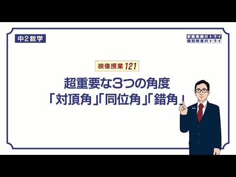 【中2 数学】 図形の性質1 対頂角など (8分)