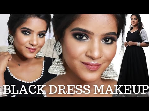 Black Dress Traditional Makeup Look On Dusky Brown Skintone-Glitter Intense  Smokey Eye Tutorial! - Youtube