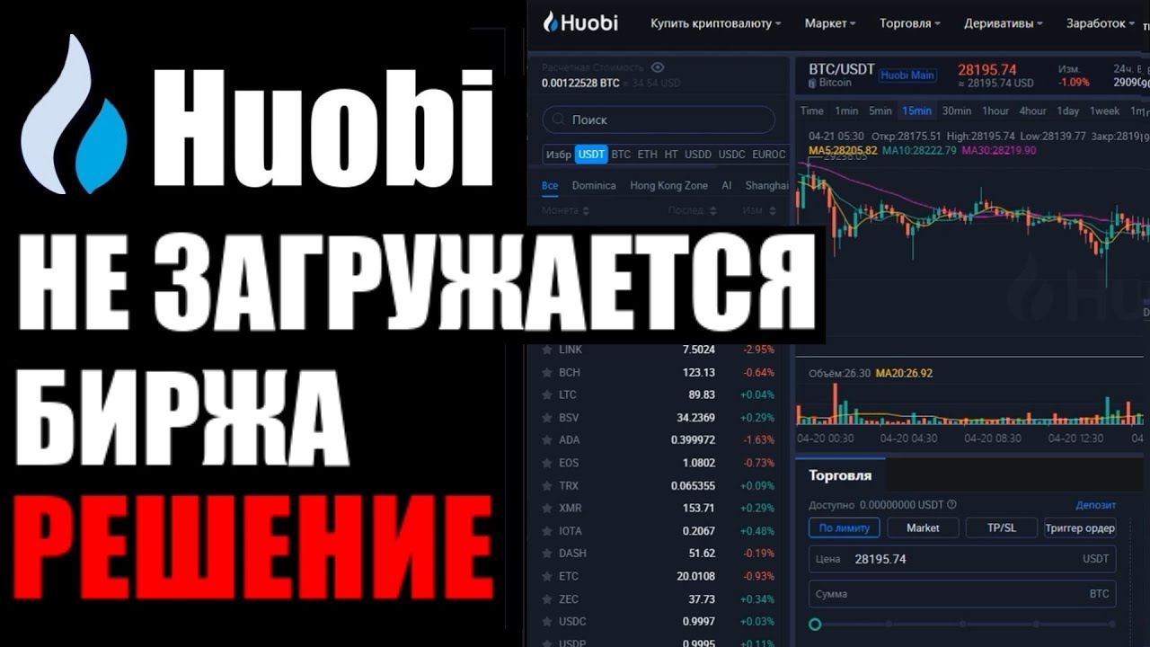 Не загружается биржа хуоби, что делать?