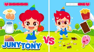 healthy food vs junk food fun songs for healthy habits junytony