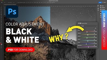 Black & White Adjustment Layer + PSD File Demonstrated [Photoshop Color for Beginners]
