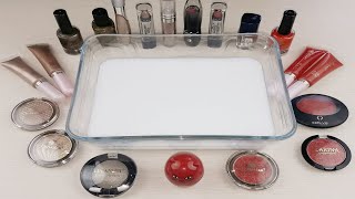 D Vs Red Mixing Makeup Eyeshadow Into Slime Satisfying Slime Video Like Eva