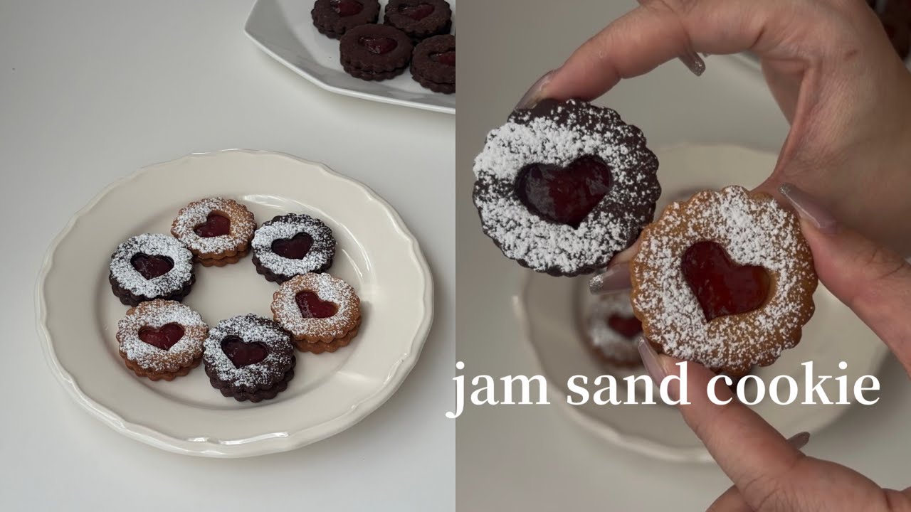 簡単アレンジ✨】ジャムサンドクッキー🍓🫙jam sand cookie - YouTube
