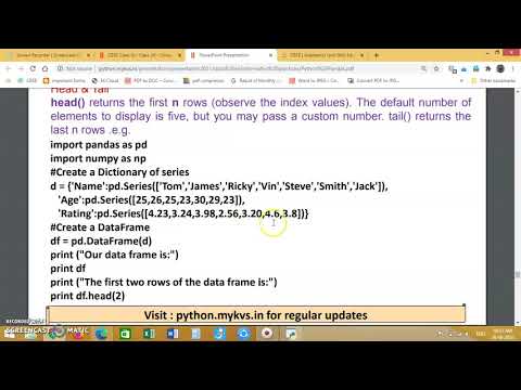 dataframe tail and