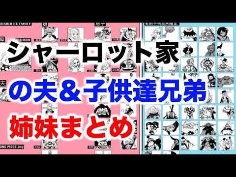 ワンピース シャーロット家の夫 子供達兄弟 姉妹まとめ Youtube