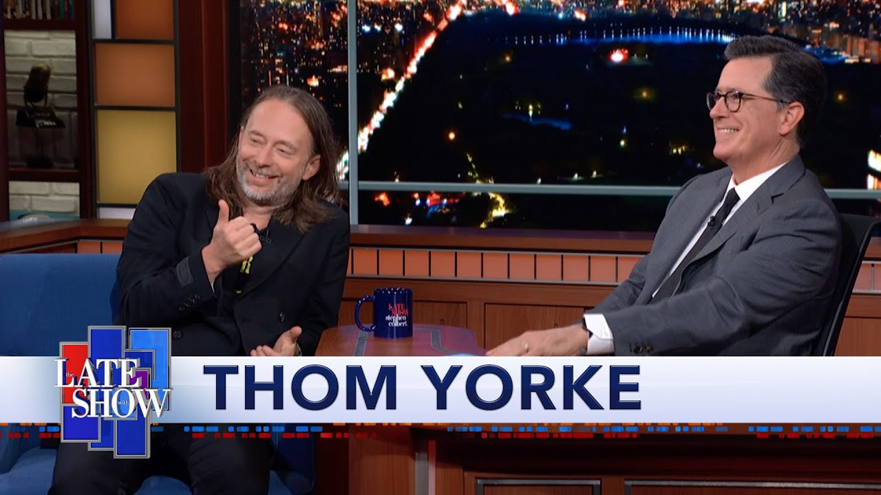 Resultado de imagen para Thom Yorke fue uno de los invitados en el Late Show with Stephen Colbert