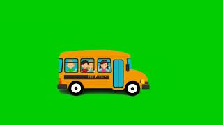 Animated school bus green screen back ground | Download school bus green screen_cartoon_cherecter