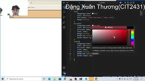 Môn Thiết kế web cơ bản | Bài tập 1 | Đặng Xuân Thương | CIT2431 | Bách Khoa Tây Nguyên | Thầy Tuấn
