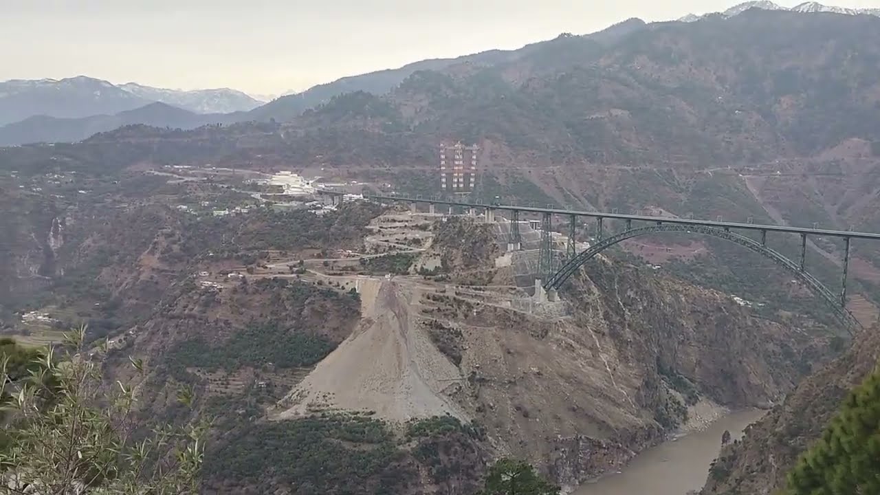 Chenab River Bridge Part 1 #railfanning #jammu #chenab 