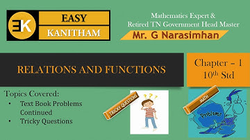 Unit-1: Relations Functions Part - 5 | TN New Syllabus 2020 | G Narasimhan