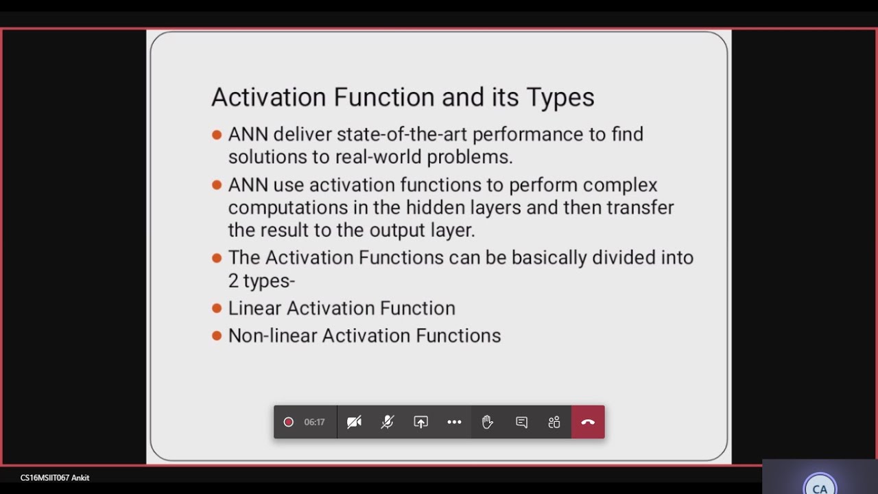 Activation Functions in Artificial Neural Network - YouTube