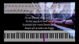 Video thumbnail of "Imen Es - 1ère fois feat. Alonzo | Karaoke Piano Instrumental avec Tutorial, Partition & Paroles"