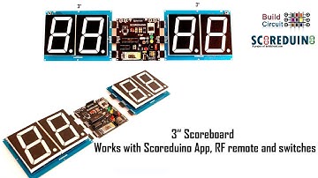 Detachable SCORE4 Scoreduino Arduino based digital scoreboard with 3 inches common anode displays