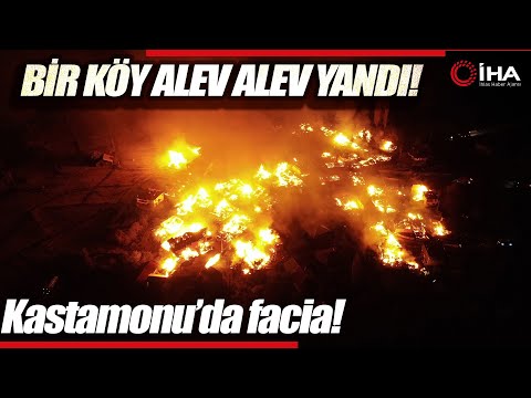 Kastamonu'da 10'larca Evin Kül Olduğu Yangın Havadan Görüntülendi