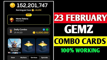 Gemz daily combo today 23-24 February | gemz daily combo card | today Combo gemz