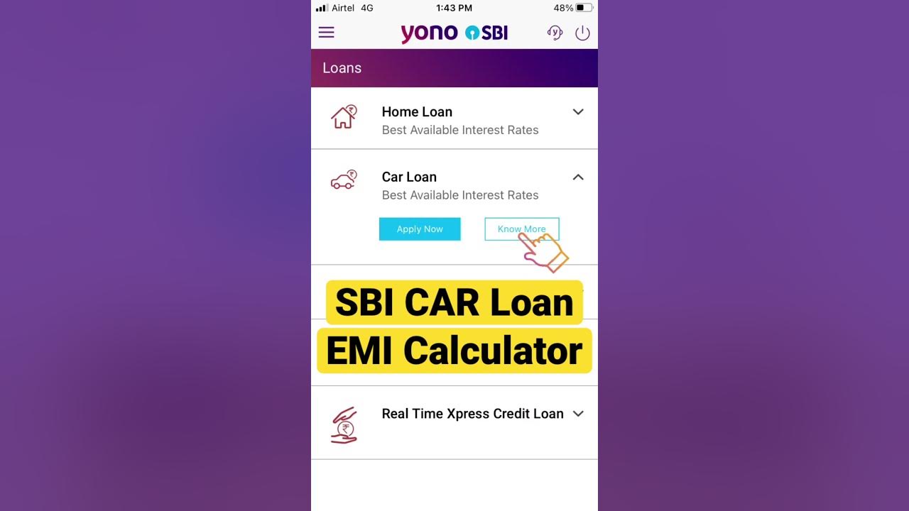 SBI CAR Loan EMI Calculator YONO SBI CAR Loan CAR Loan EMI