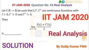 IIT JAM 2020 Real Analysis Solution | IIT JAM 2020 Mathematics | Q.No 43 Solution | By Sudip Kumar